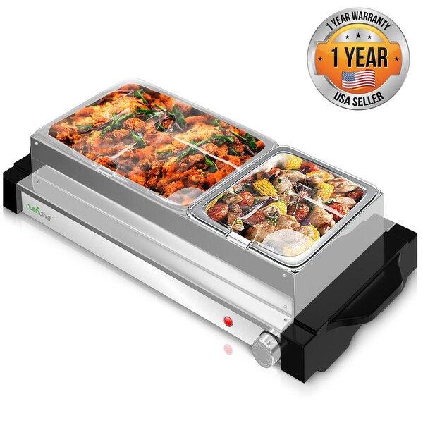 Nutrichef 1.5L+3L Electrical Buffet Warmer 2Pans PKBFWM25 Zoro